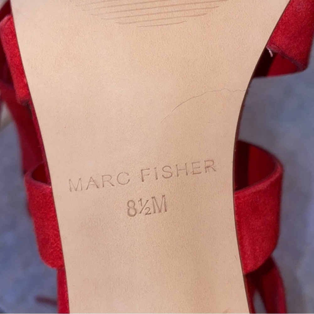 Marc Fisher Red Suede Paradox Sandal - Picture 4 of 5